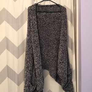 Navy and white shawl